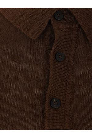 Polo leggera in lino marrone ROBERTO COLLINA | RB2002408